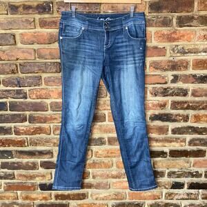 INC International Concepts Blue Denim Straight Leg Jeans Women's Size 4S Short